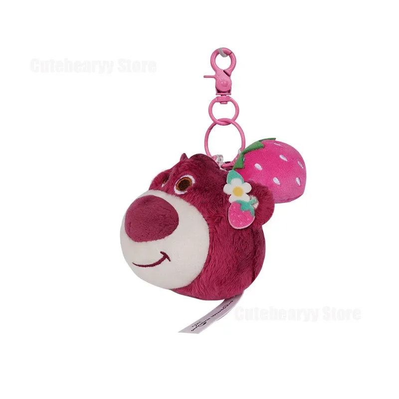 Genuine Disney Lotso Plush Pendant New Cute Cartoon Strawberry Bear Doll Kids Students School Bag Pendant Decoration Couple Gift
