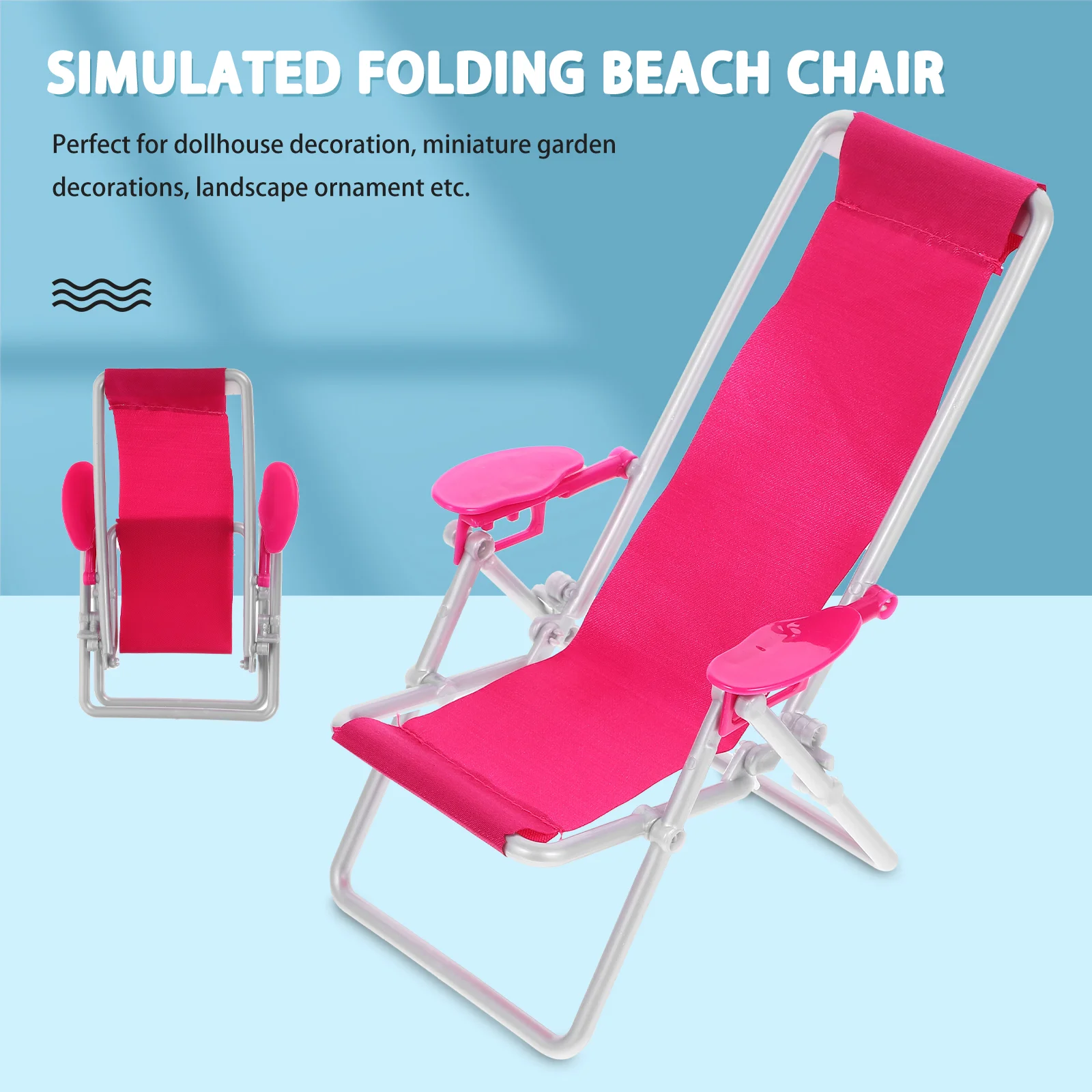 Mini Folding Bed Simulation Folding Chair Toy Mini Deck Chair Beach Chairs Outdoor Loungers Fishing Chairs Wooden Material