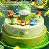Children's catapult frog turntable cartoon net fishing bouncing little frog concentration training sound and light electric toy 1