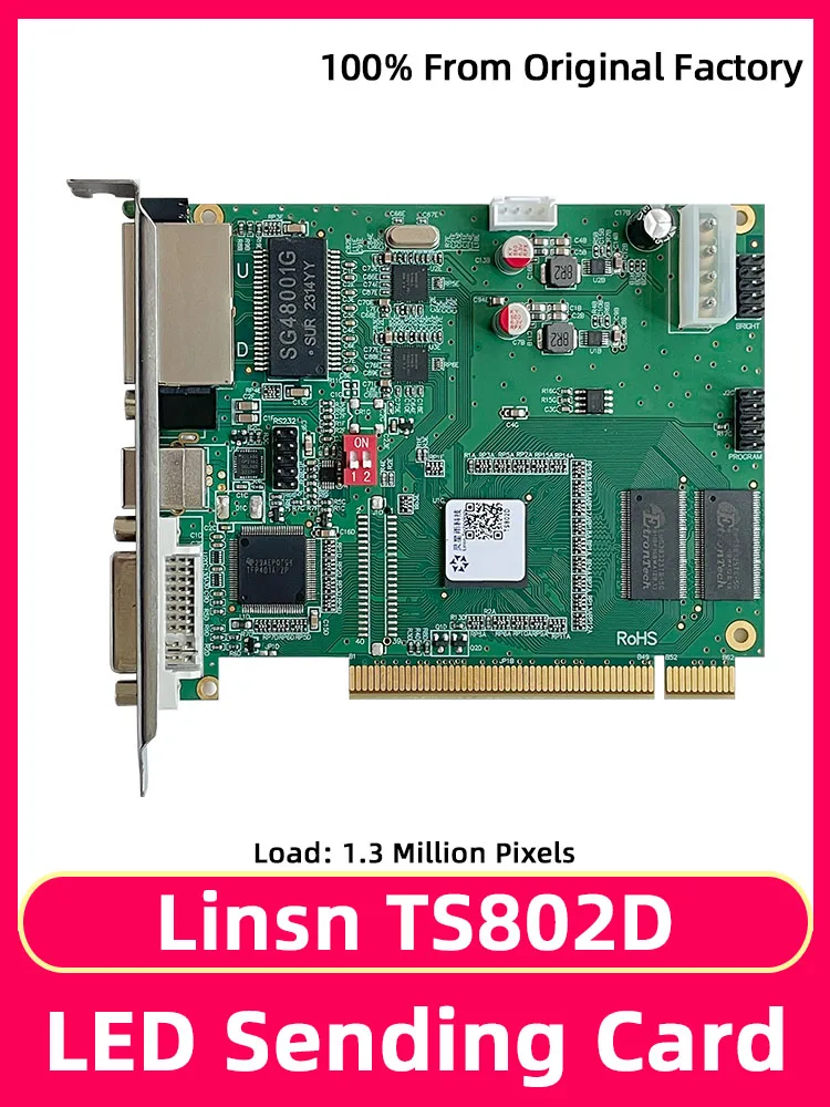 

Linsn TS802D Full Color Synchronous LED Screen Display Video Sender Shipping Card Single and Two Color Control Card Motherboard