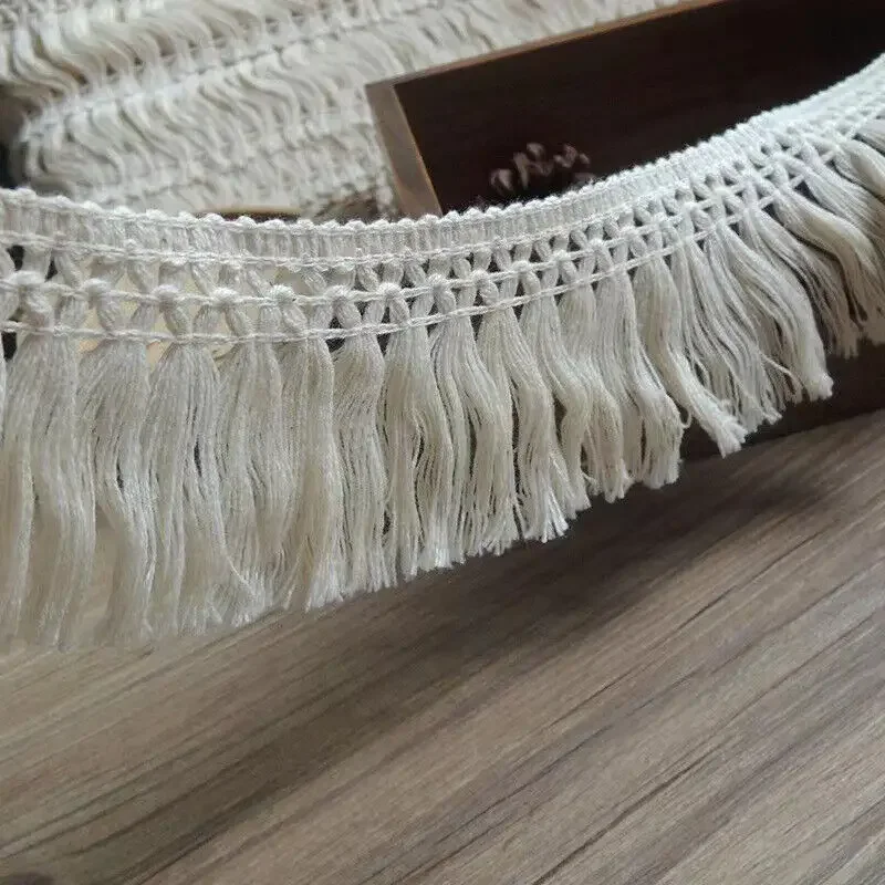 1PC 5 Yards Cotton Tassel Fringe Lace Trim Garment Curtain Sewing Crafts DIY Decor Material Lace Fabric salouva Lace Fabric Lace Sewing Accessories Lace Sewing Supplies Lace Accessories Lace Garment Accessories Lace Decoration Clothing Craft Accessories Tassel Trim Lace