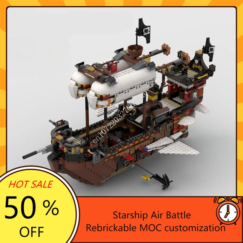 

2771PCS MOC Medieval Pirate Series Pirates Great Airship Model Building Blocks Technical Bricks DIY Creative Assembly Toys Gifts