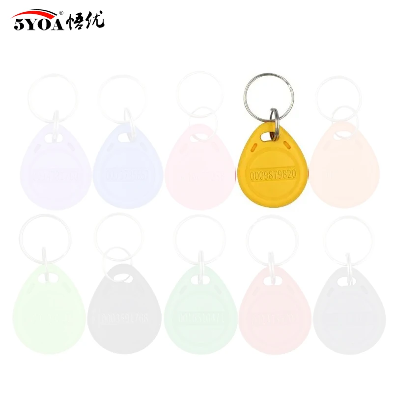 100pcs Color RFID 125KHz Proximity Keyfobs for Access Control & Time Attendance