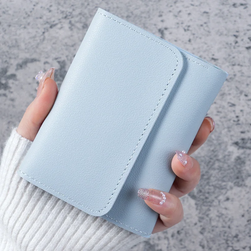 Wallet Card Holder Card Holder Coin Purse Credit Card Holder Card Wallet Women's Wallet Multifunctional Short Slim Zipper Tri-Fold Design Smooth Surface Mini Organize