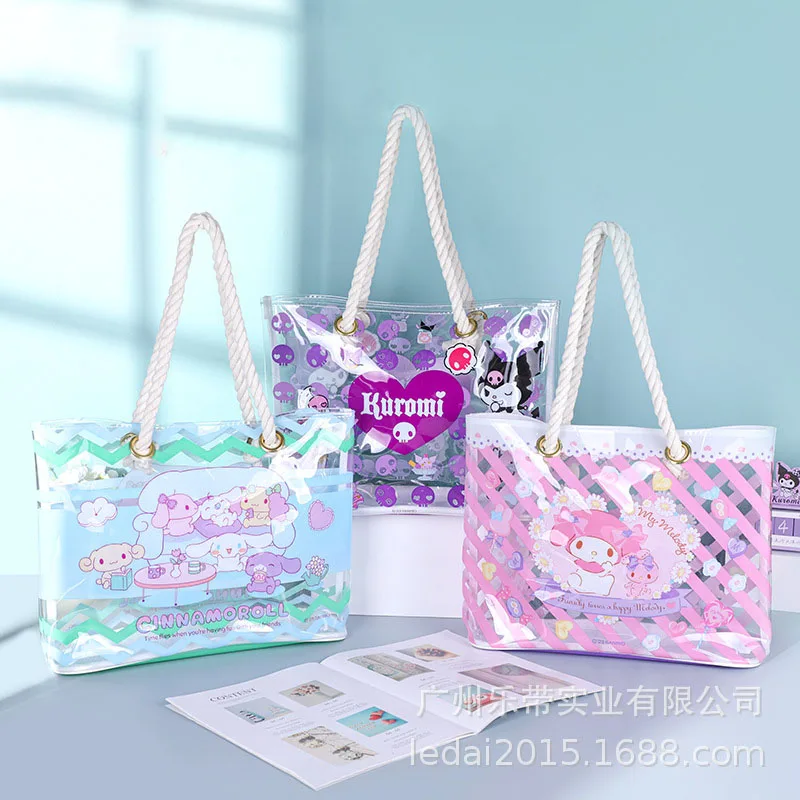 Sanrio Shoulder Bags Hellokitty Pvc Handbag Kawaii Waterproof