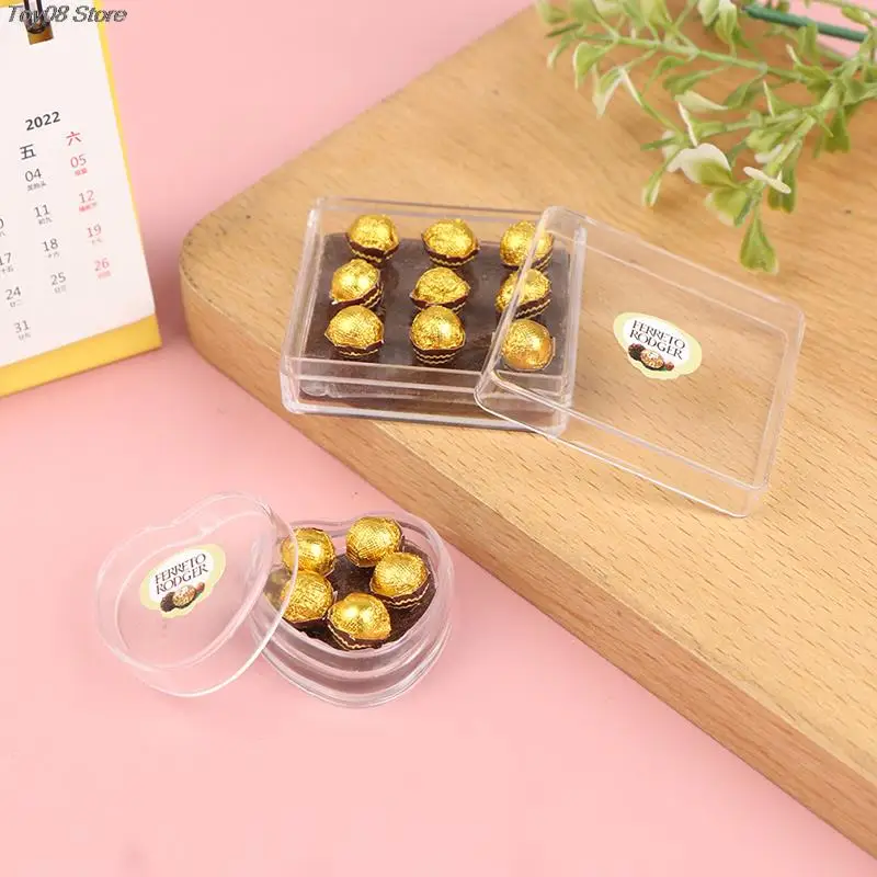 1PC 1:12 Dollhouse miniture Chocolate Gift box Model Food Toy Kitchen Accessories 32*15MM
