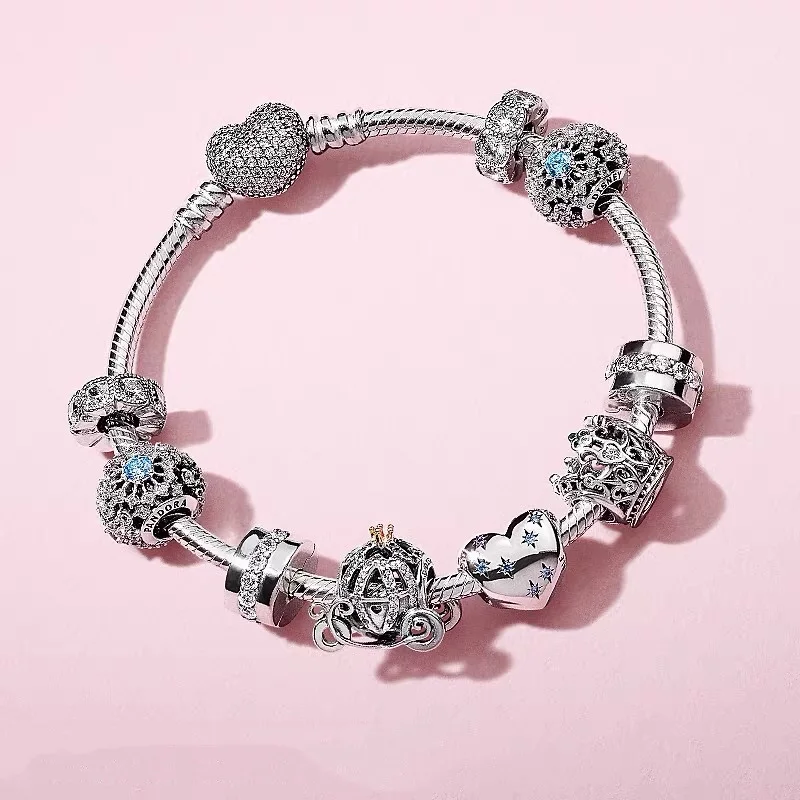 Fit Original Pandora Cinderella FatTonny Charme Armband Frauen Silber Farbe Disney Kürbis Auto Perlen für Bijoux Machen Zubehör