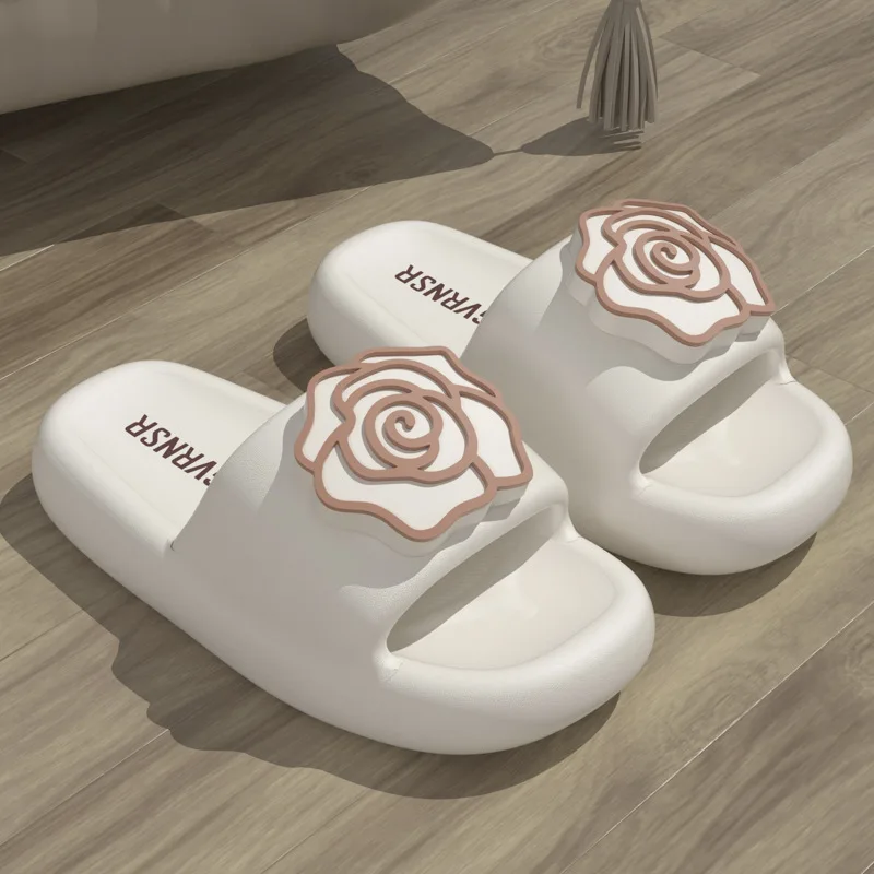 Women Slippers Big Flower Versatile Sandals For Women's Summer Indoor EVA Thick Sole Anti Slip Slippers