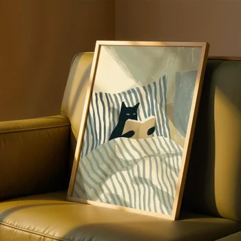 Reading Cat Poster 1