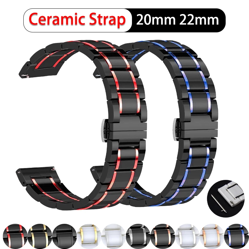 

For Samsung Galaxy Watch3 45mm 41mm Bands 20mm 22mm Luxury Business Ceramics Strap Galaxy Watch 46mm/Gear S3 Frontier Bracelet