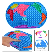 

Big Size Bubble Fidget Toy Assembled World Map And Us Map Silicone Popper Game Adult Antistress Toys Children Educational Toys