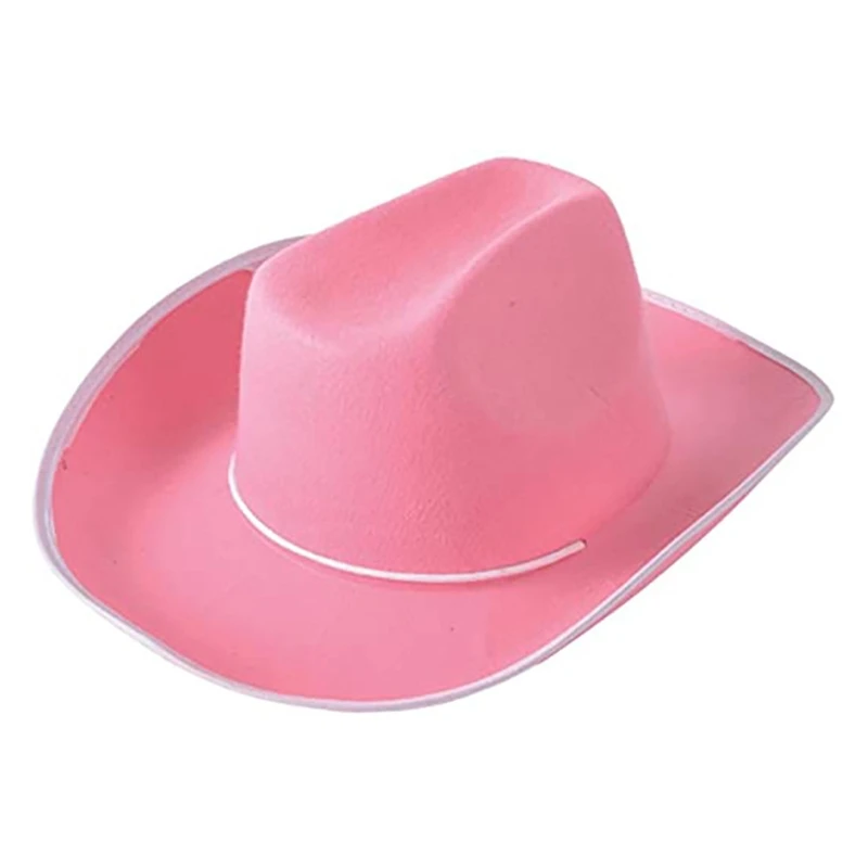Cowboy Hats Cowboy Hat Pink Feather Performance Hat Cowboy Cosplay Party Props