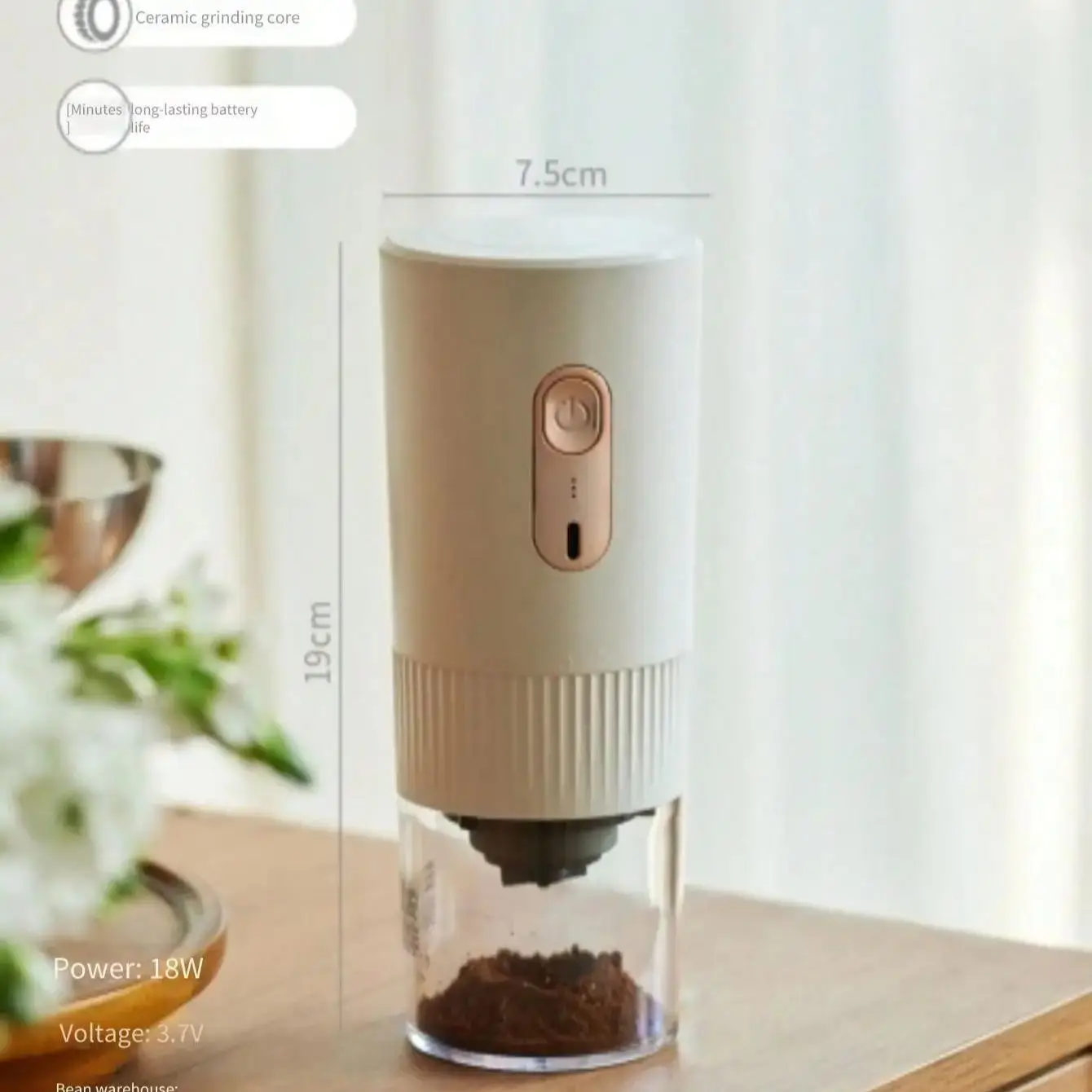 valentines day gifts New and upgraded portable electric coffee grinder USB charging professional grinding coffee bean grinder 2