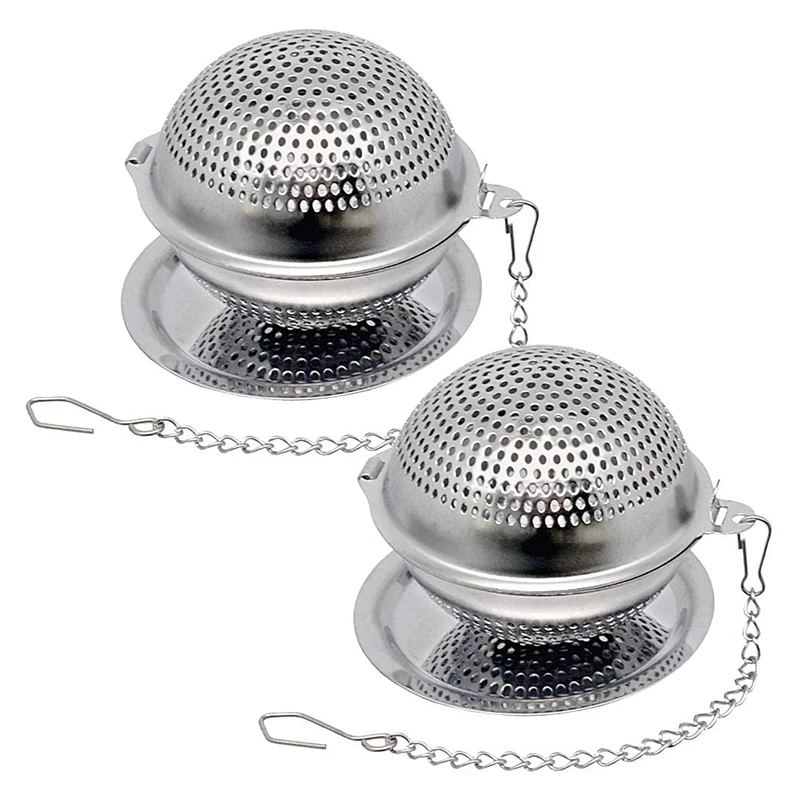 

Сетчатый ситечко из нержавеющей стали 304 для заваривания чая, 2 упаковки, 2,1 дюйма, фильтр-диффузор для рассыпного чая