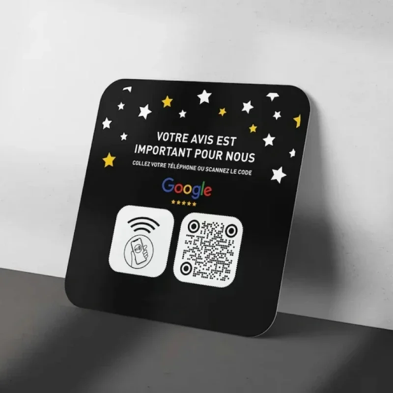 맞춤형 구글 리뷰 사인 아크릴 소셜 미디어 QR 코드 플레이트 NFC 원터치 비접촉 스캔 QR 코드로 비즈니스 리뷰 증가