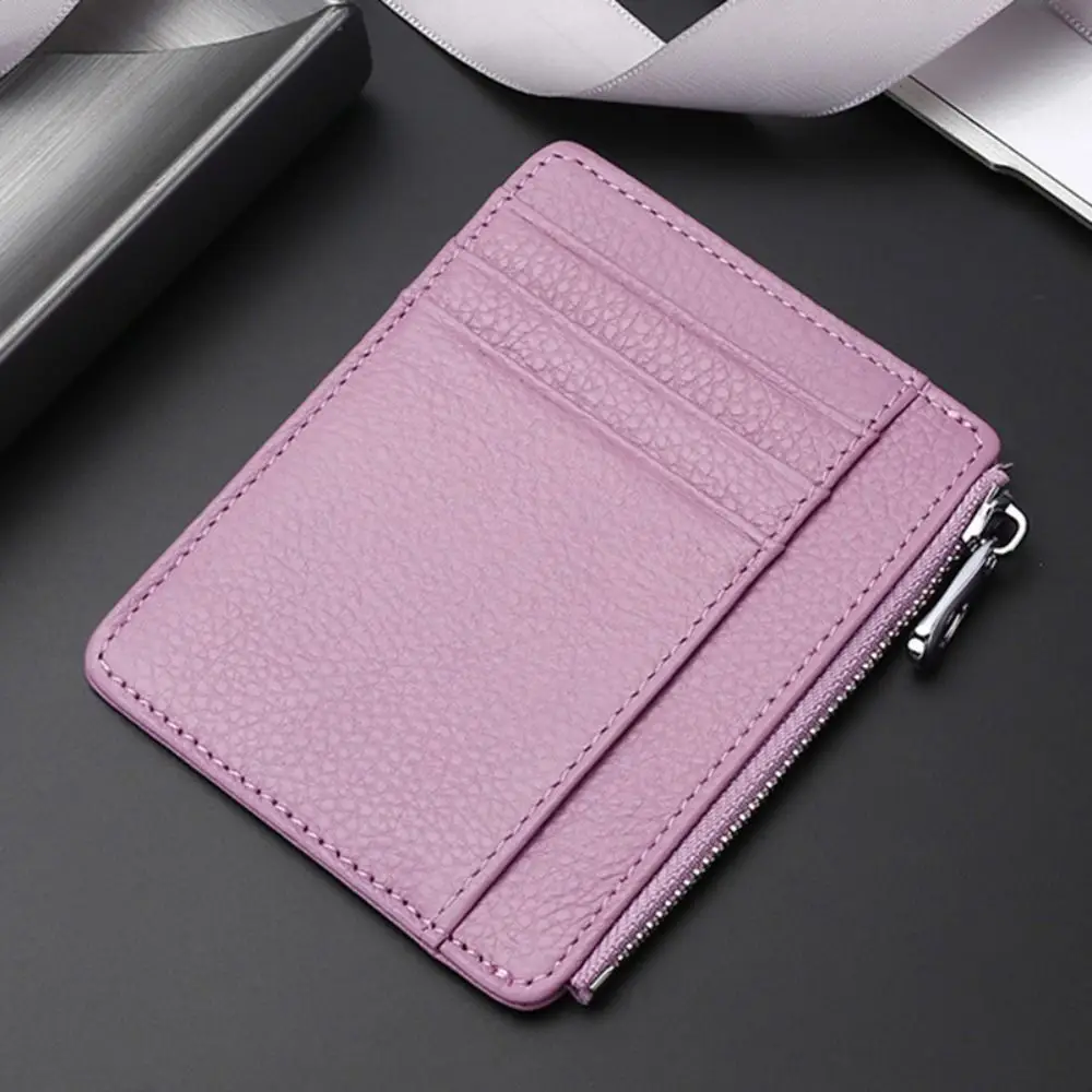 Premium Genuine Leather Ultra-Thin Card Holder with Multi-Card Slots