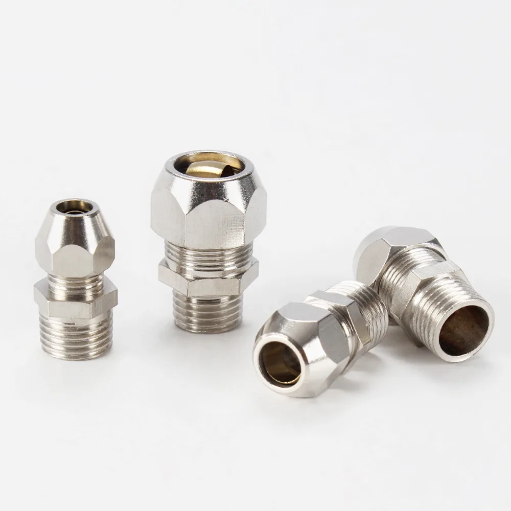 Pipe fitting 1/8"-1/2" BSPP male female 4-16mm tube compression union fitting brass elbow water gas oil