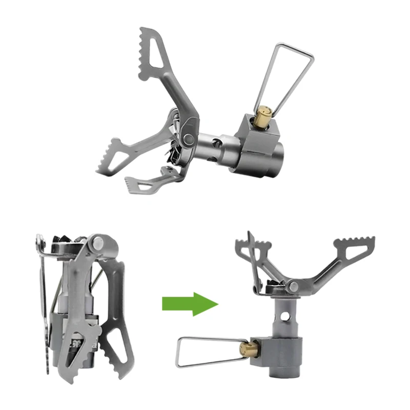 Outdoor Gas Stove Mini Titanium Camping Gas Stove Ultralight Pocket Picnic Portable One Piece Folding