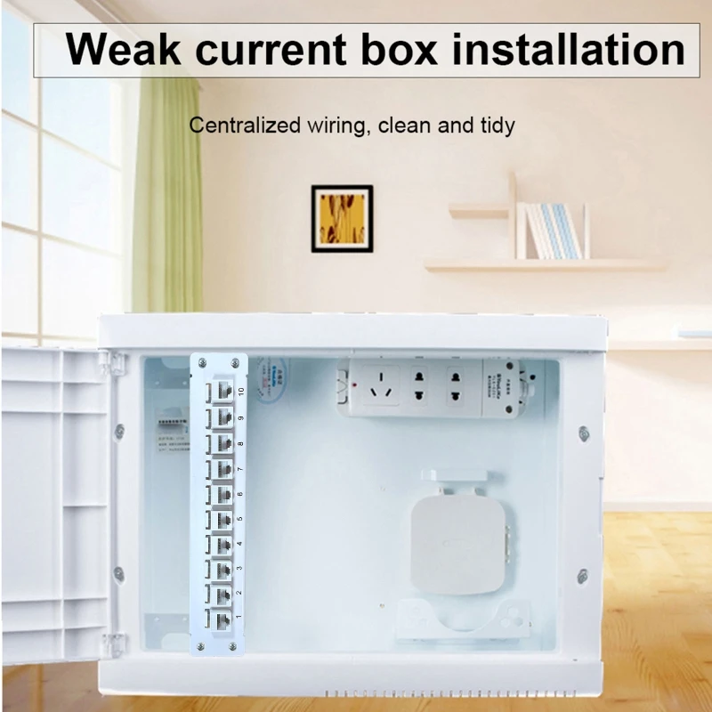 CAT6 10 Port Shielded Patch Panel RJ45 10G Ready Metal Housing Color-Coded Labeling for T568A and T568B Wiring,White 24BB