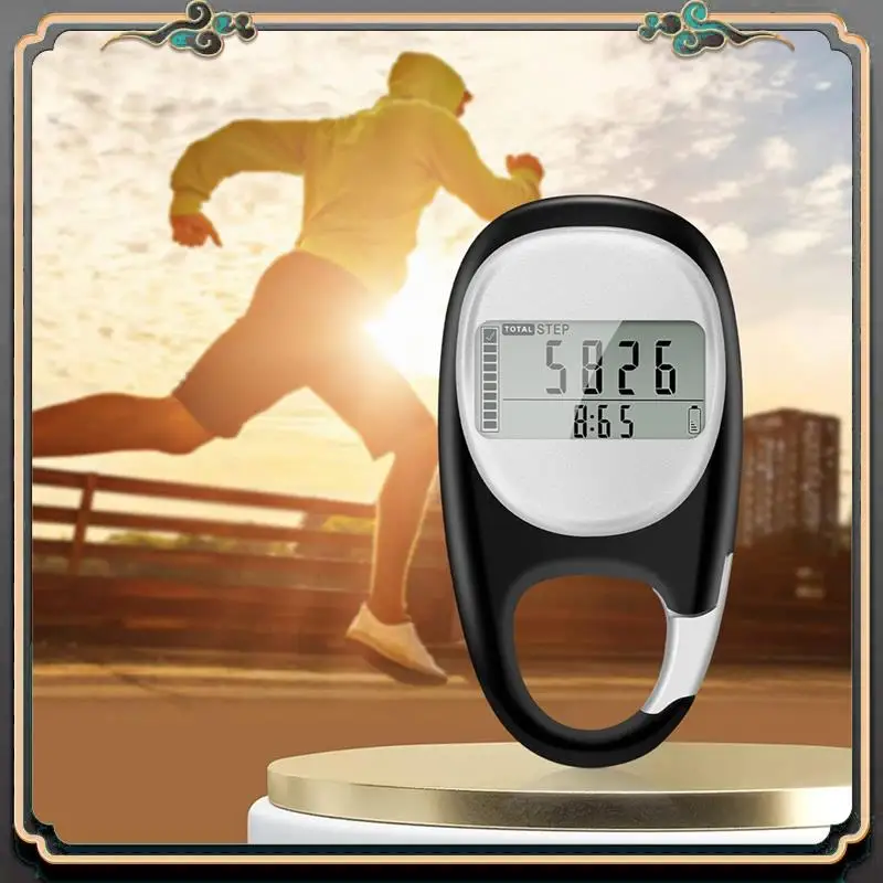 Pedometer For Walking, Portable Walking Pedometer 3D Step Counter, Simple Electronic Steps Tracker With Carabiner Durable