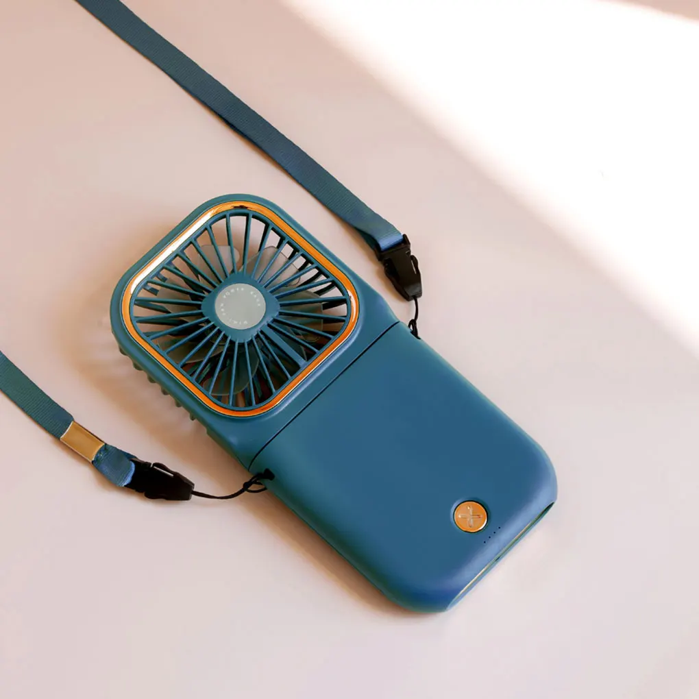 Digital Display Mini Ventilador Dobrável Pendurado Pescoço Cooler Mudo Neckband Fan