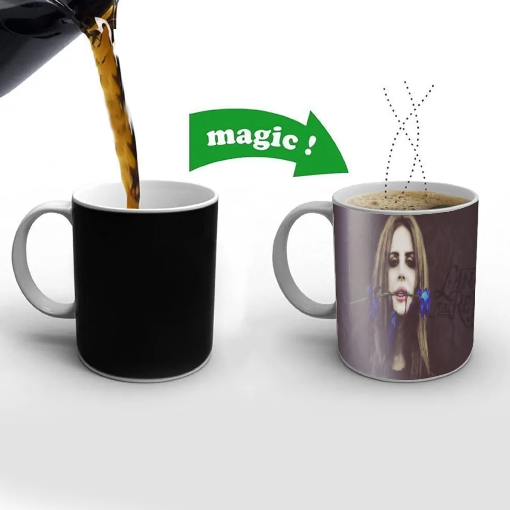 

Lana Del Rey Singer Mugs Cup Changing Color Magic Mugs Heat Sensitive Tea Cup Coffee Mug Gift Mug Drop Shipping