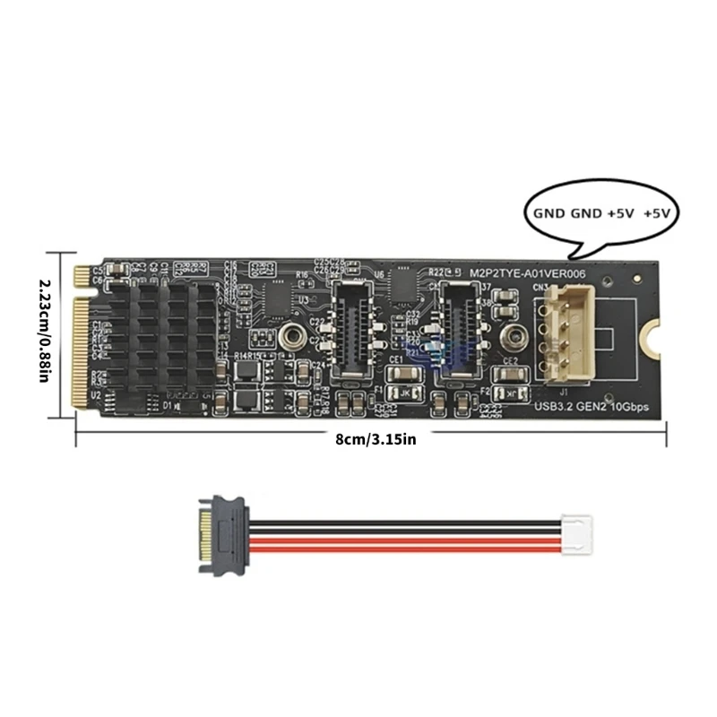 USB 3 버전 2 및 스토리지 시스템용 PCIe 키 M 링크의 10Gbps 2개 콘센트 유형 C 확장 모듈