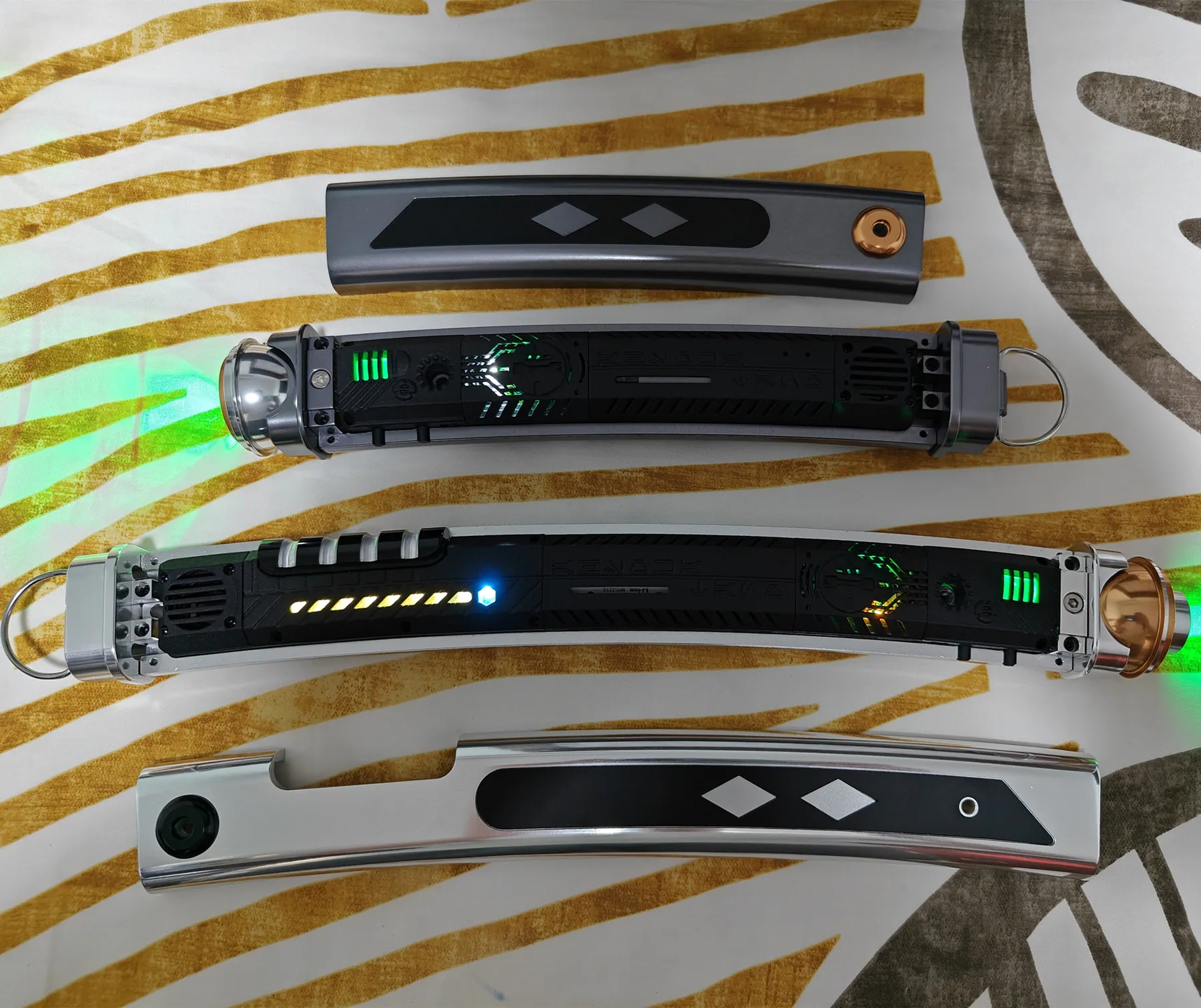 

Ultimate Works Ahsoka Rebel Neopixel Lightsaber Asteria2.5 and Proffie2.2 Board Crystal Chassis Metal Hilt 1 Inch Pixel Blade