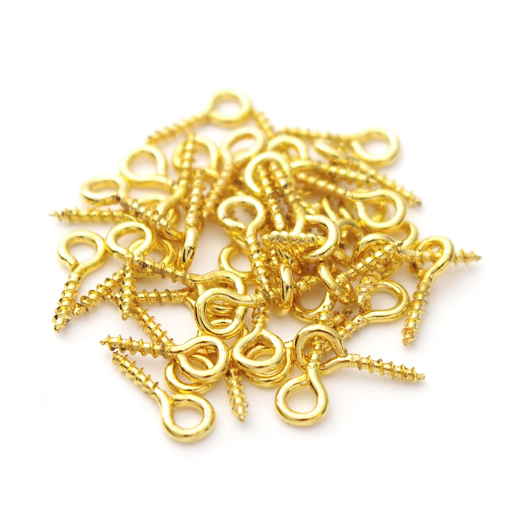 100pc Stainless Steel Screw Eye Pins for Jewelry Making Pearl Beads Screw  Threaded Hooks Pendant Clasps