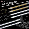 White Gel Ink Pen Classic Gelly Roll Art Highlight Marker Pen Bright White Silver Gold Art Painting Drawing Pens 12Pcs 1