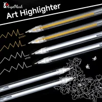 White Gel Ink Pen Classic Gelly Roll Art Highlight Marker Pen Bright White Silver Gold Art Painting Drawing Pens 12Pcs 1