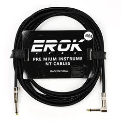 Premium Colorful Braided Anti-Noise Guitar Audio Cable - Male-to-Male 6.35mm Universal Connection (6M Dark)