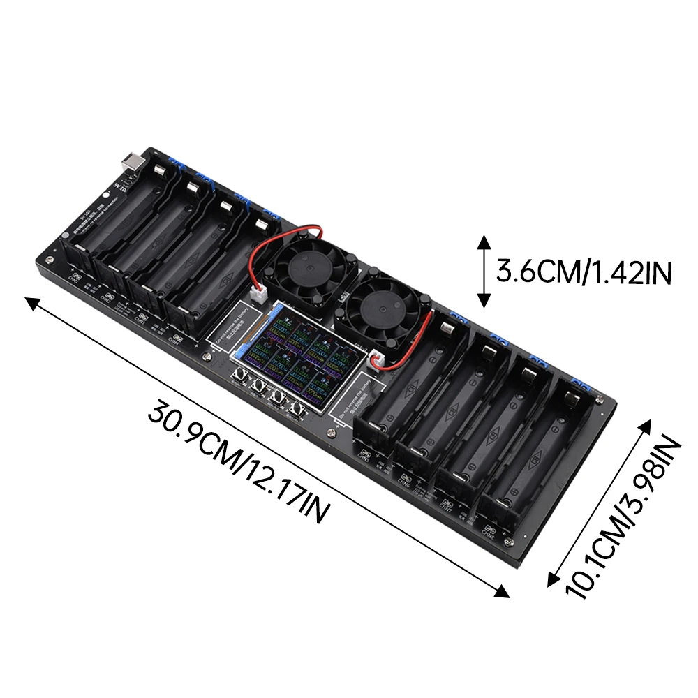 8 Channels 18650 Lithium Battery Tester  DC Port 2.4-inch Color Screen Digital Battery Power Detector Module DC5V 10A Tester 5