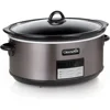 Large 8-quart programmable slow pot with automatic heating setting and formula, black, stainless steel slow pot 1