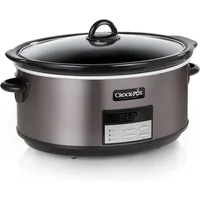 Large 8-quart programmable slow pot with automatic heating setting and formula, black, stainless steel slow pot 1
