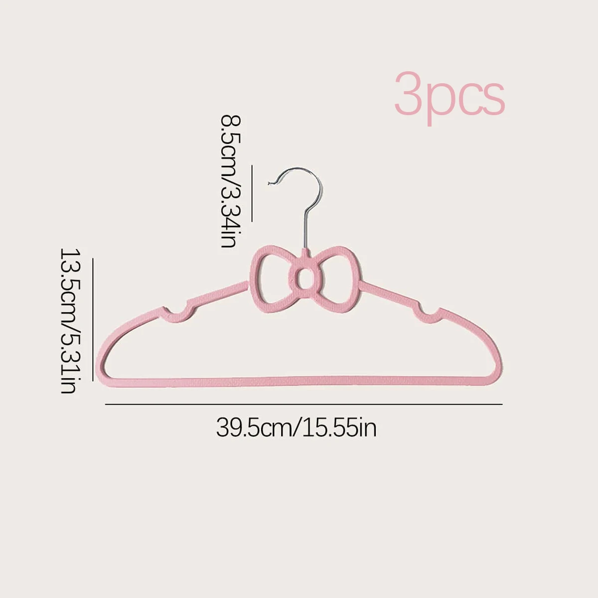 3pcs Bow Hangers Pink