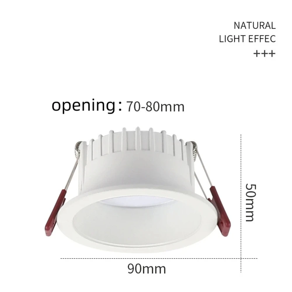 LED Recessed Downlight, Round Anti-Glare Spotlights 10W 75mm Cutout Black White for Kitchen Bedroom Corridor Ceiling Scb91866f6317463ebdea2ecbb284d3b7Q