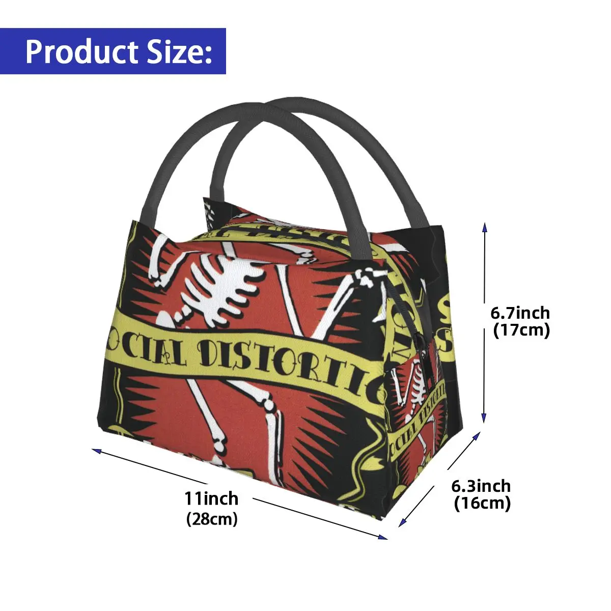 Social Distortion Winged Wheel Portable insulation bag for Cooler Thermal Food Office Pinic Container