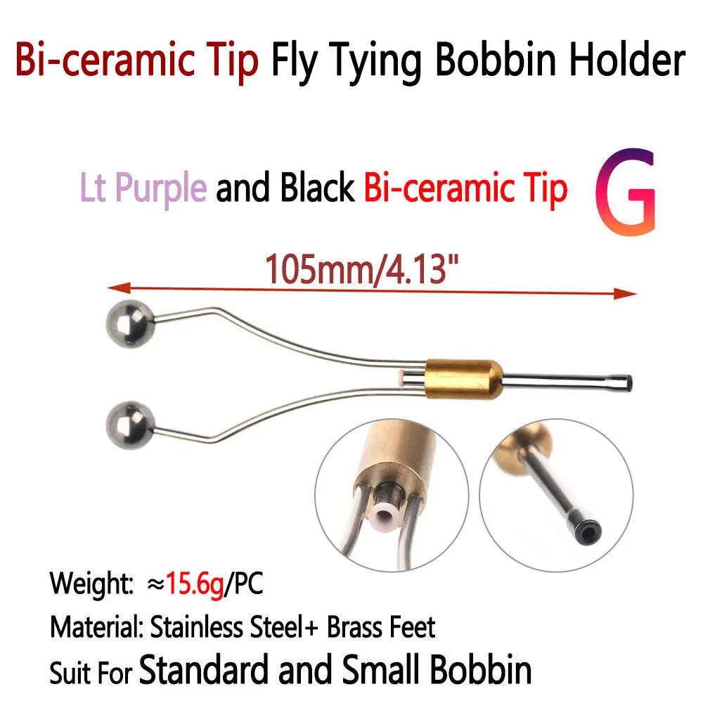 Fishing Tools Steel-Alloy and Bi-ceramic Tip Fly Tying Bobbin Holder Standard & Small Thread Bobbin Fishing Dry Wet Fly Lure Making Tool