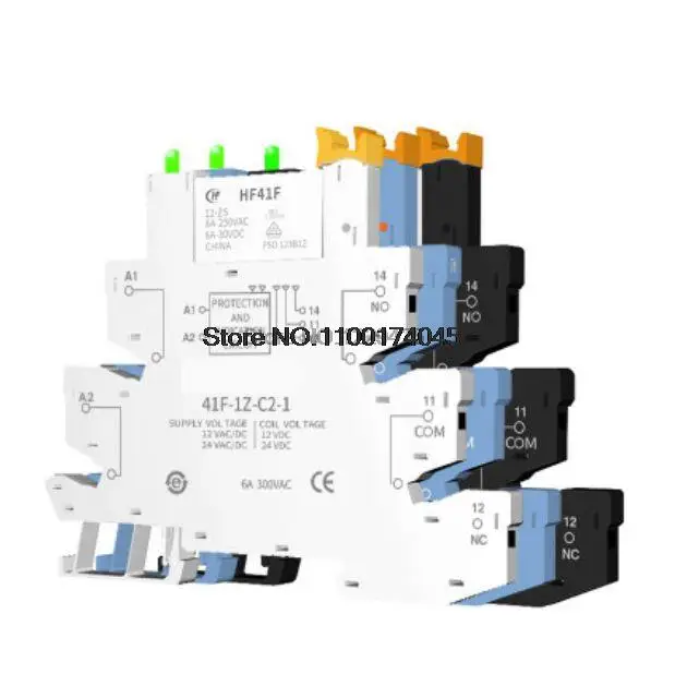 Módulo de Relé Ultra Fino Hf41f024-zs 41f1z-c2-1 24v Plc-rsc de 10 Peças