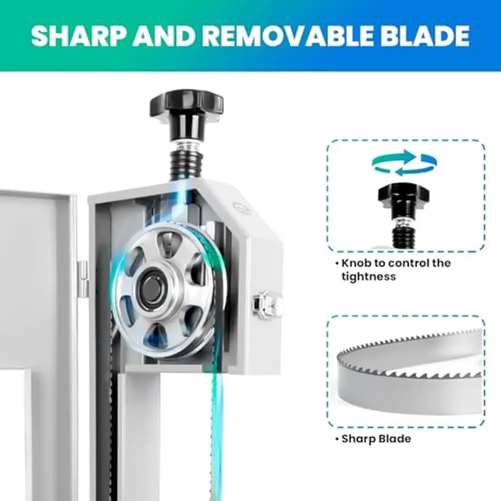 1000W Electric Bone Saw Machine Meat Cutter Stainless Steel Countertop Frozen Meat Bandsaw Commercial Bone Cutter Machine