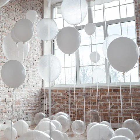 

20pcs 12 inch pearl latex balloon white Clear transparent wedding romantic decoration balloon birthday party decoration supplies