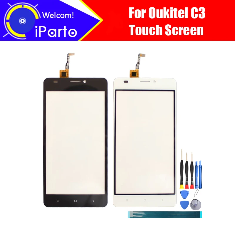 

5,0 дюймов Oukitel C3 сенсорный экран стеклянная панель 100% гарантия оригинальная стеклянная панель Сенсорный экран Замена для C3 + инструмент