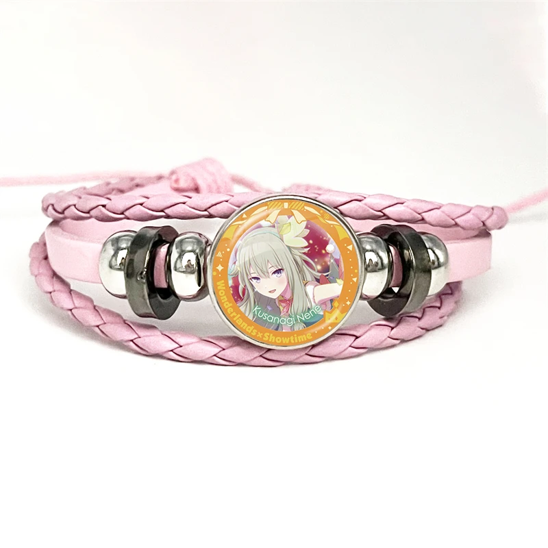 thumbnail image 1 of ¡Pulseras de cuero de Anime Project SEKAI MORE JUMP! Vivid BAD SQUAD wonderlands× Showtime Leo, necesita brazaletes, regalo de joyería, 1 of 5