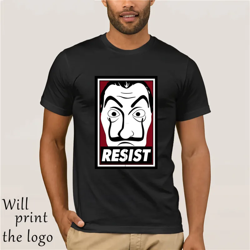 Camicia E Maglietta La Casa De Resistencia Soldi Heist Casa Di Carica T Shirt Organic Degli Uomini Di Pompa Cotone Manica