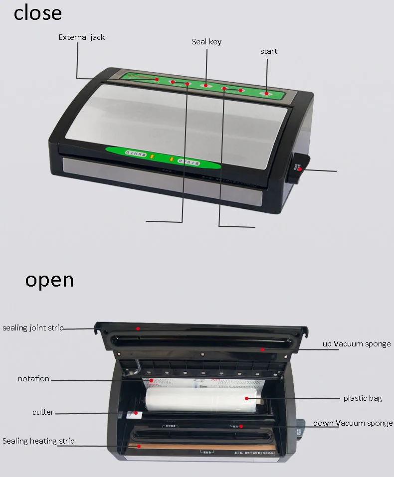 110V 220V Food Sealing Machine Commercial Wet and Dry Dual-use Automatic Multi-function Vacuum Sealer Kitchen Packing Machine 6