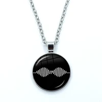 Fashion Creative Design Cartoon Arctic Monkeys Necklace Glass Cabochon Pendant Fashion Statement Crystal Necklace Wholesale 1