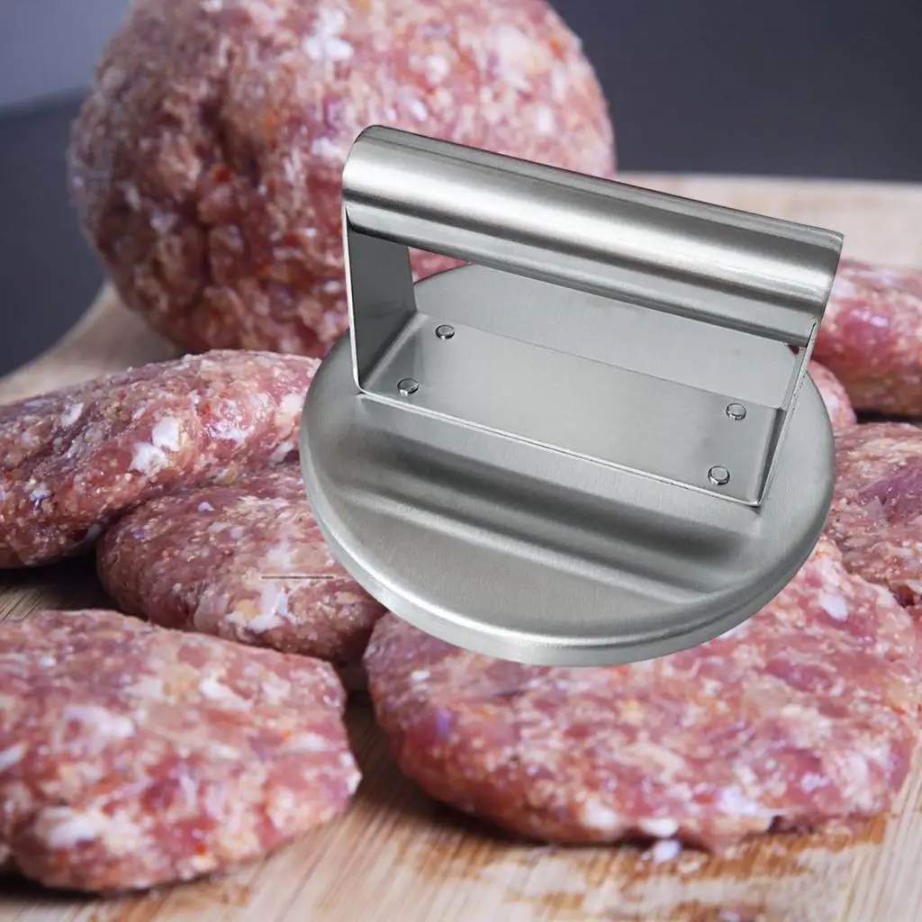 Stainless Steel Burger Smasher Grill Cooking Tool Non-Stick Flat Presser Meat Spatula Cast Iron Patty Maker For Steak Kitchen