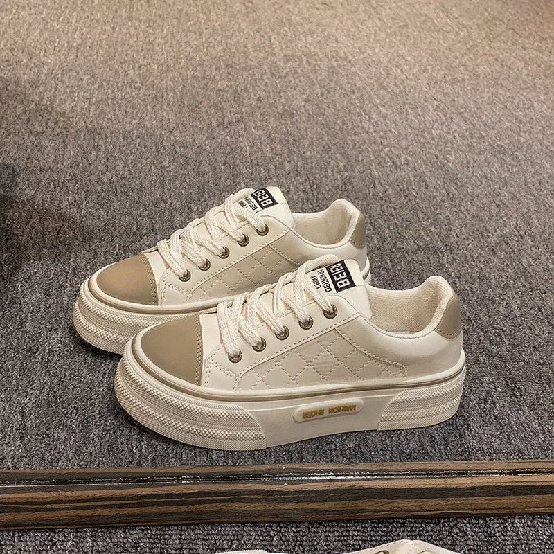 

Новинка Осень 2023, Модные женские кроссовки, милая повседневная обувь на массивной подошве для девушек и студентов, Женская теннисная обувь с низким верхом