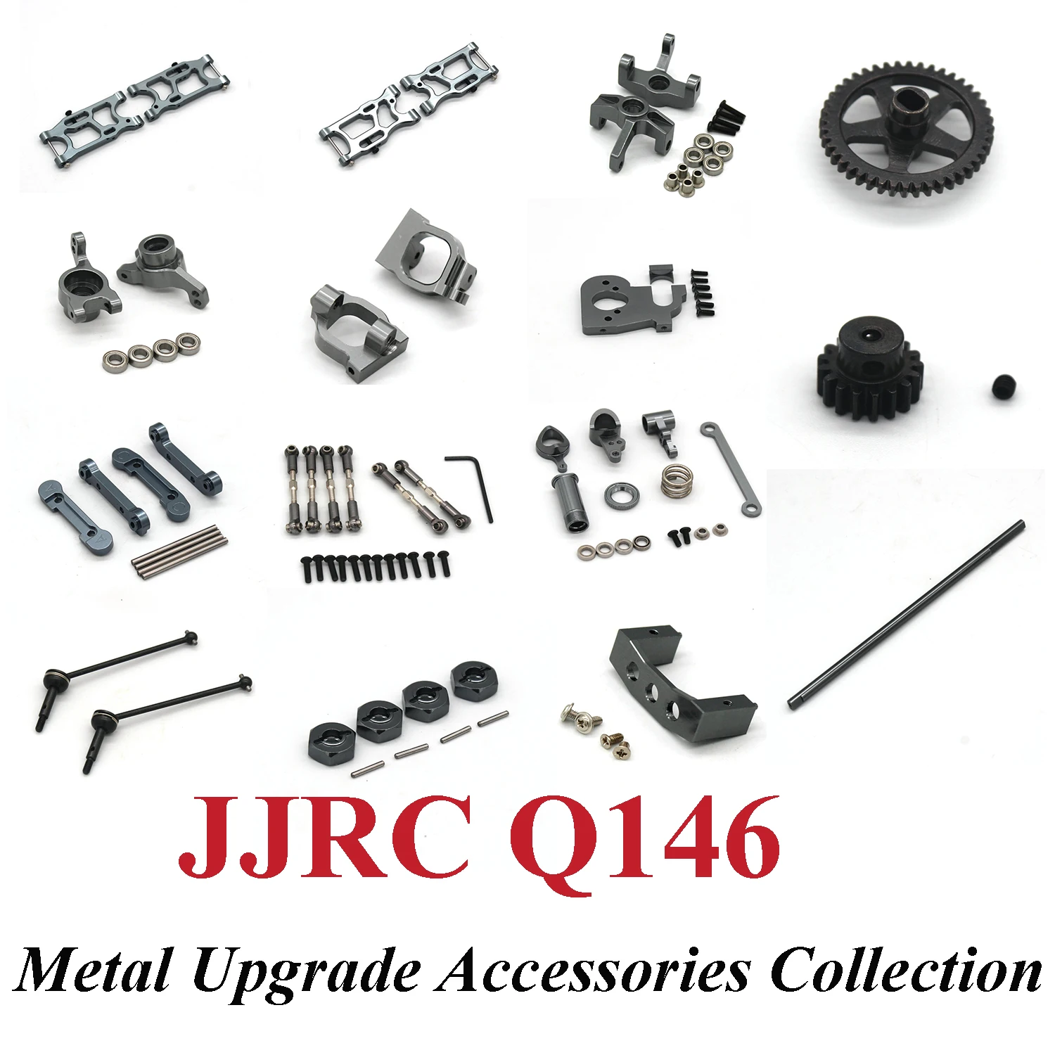 

JJRC Q146 RC Car Spare Parts Off-road Four-wheel Drive Short Card Metal Upgrade Parts Collection